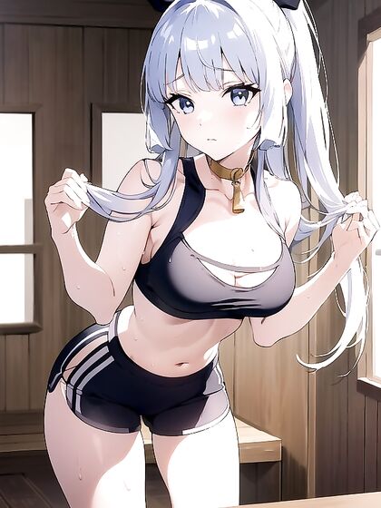 Kamisato Ayaka in Sporty Shorts Gets Sweaty for Intense Hentai Pleasure