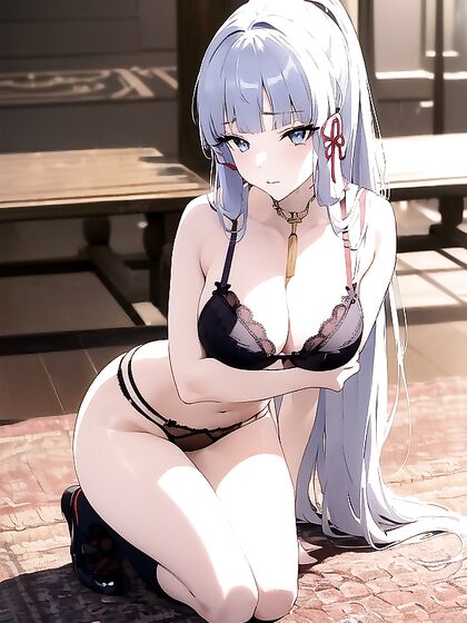 Kneeling in LINGERIE While Gazing at You for Intense Hentai Pleasure