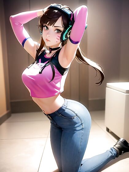 Bathroom Seduction: arms up and eyes locked in steamy hentai action