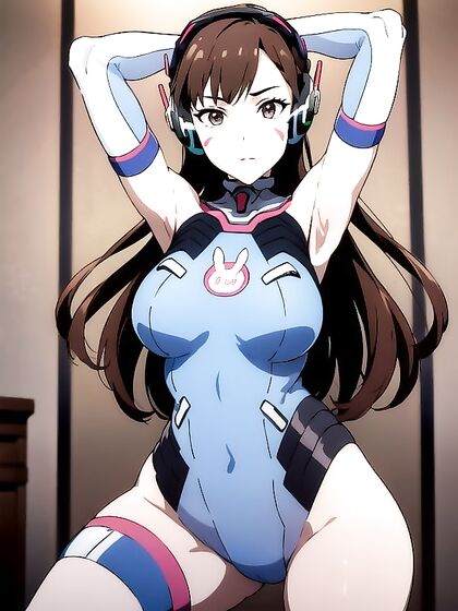 Dancer in Rainbow Leotard Raises Her Arms for Seductive Hentai Pleasure