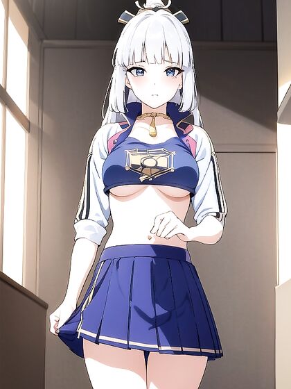 Kamisato Ayaka from Genshin Impact Showing Off Her Underboob in Detailed Hentai Scenes