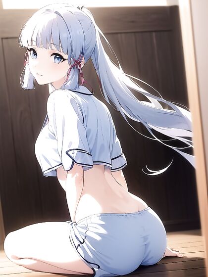 Kamisato Ayaka Shows Off Underboob in Sexy Crop Top hentai Action