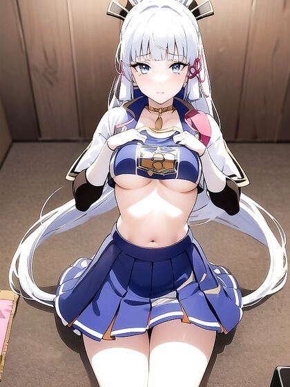 Cheerleader Reveals Her Navel in Juicy Hentai Action