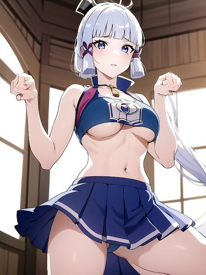 Cheerleader in Crop Top Enjoying Intense Hentai Action