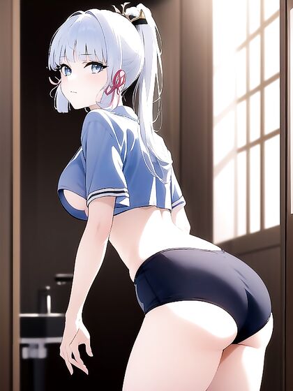 Leaning Forward in the Bathroom: A Detailed Hentai Screencap Fantasy