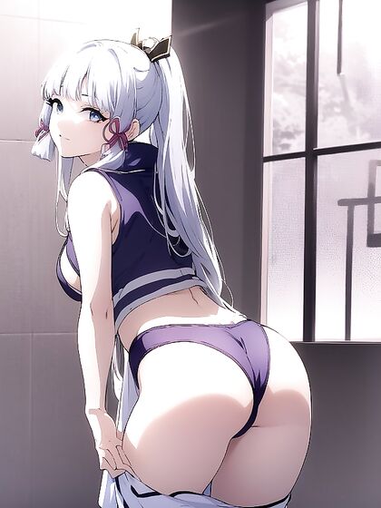 Detailed Screencap: Hot Crop Top Babe Stares Intensely at You in Hentai Action