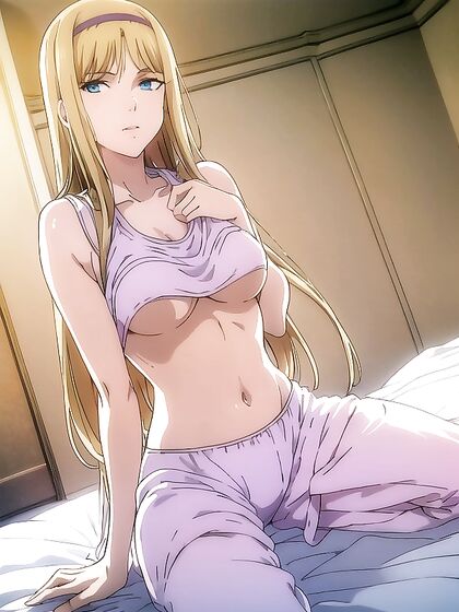 Teen 18+ in Crop Top and Pyjamas Exploring Erotic Pleasure in Hentai Fantasy