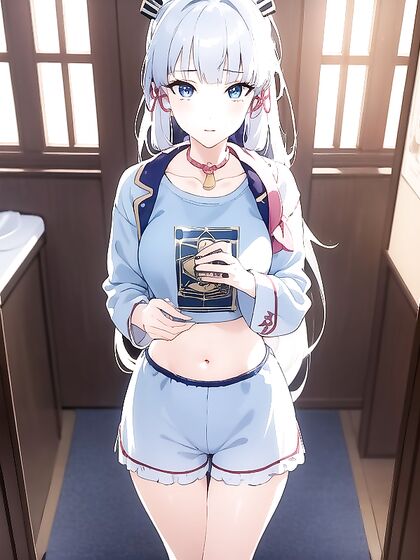 Kamisato Ayaka from Genshin Impact Stares Seductively at You in Hot hentai Action