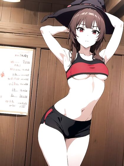 Megumin from Isekai Quartet Enjoying Sexy Adventures in Pyjamas for Skinny Hentai Fun