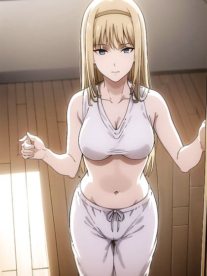 Rainbow Crop Top Babe Stares Intensely at You in Steamy Hentai Action