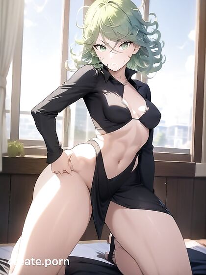 Messy-Haired Babe in Form-Fitting Clothes Touching Herself for Steamy hentai Pleasure