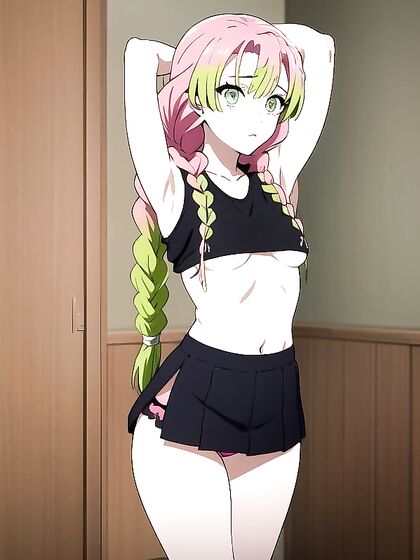 Arms Up in Colorful Rainbow Panties: A Pyjama-clad Hentai Fantasy