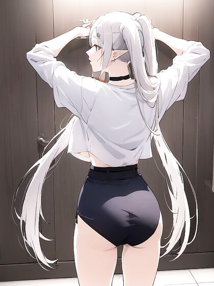 Sensual Sporty Short and Oversized T-Shirt Action in hentai AI Porn