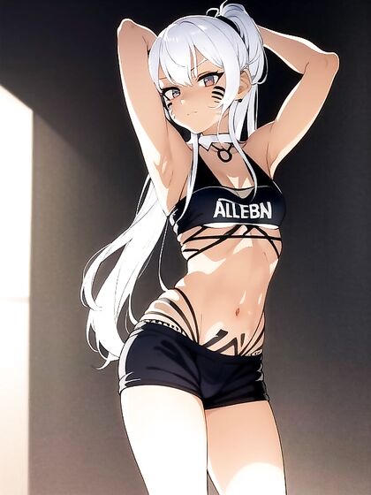 Skinny Girl 18+ in Rainbow Panties and Sporty Shorts NailsMind-Blowing Hentai Action