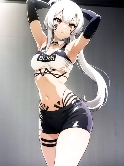 Arms-Up Action - Sporty Shorts and seductive underboob in steamy Hentai Scenes