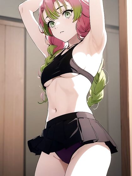 Sassy Sporty Babe in Crop Top and Short Shorts Flexing for Naughty Hentai Fun