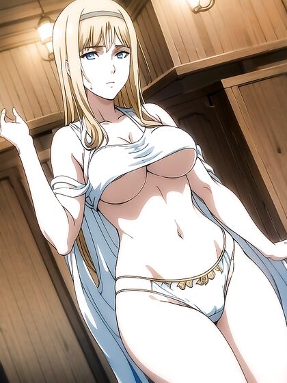 Ymir Fritz From Attack on Titan Shows Off Underboob at the Bar in Steamy Hentai Scene