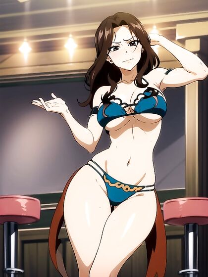 Sultry Belly Dancer Seduces with Lacy Bra in Mesmerizing Hentai Scene