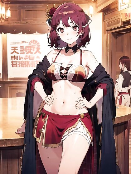 Detailed Thong Action at the Bar in Seductive Hentai Scenes