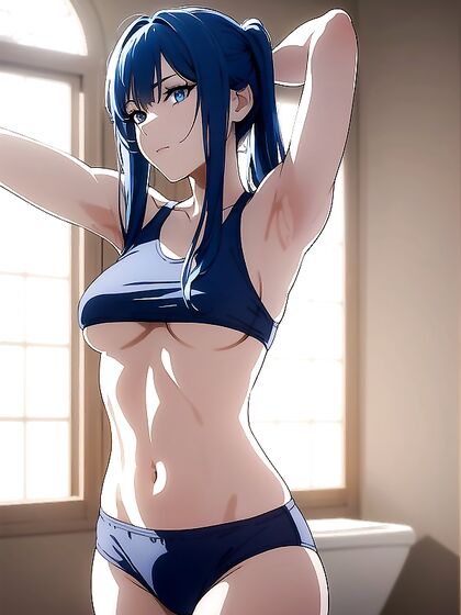 Bathroom seduction: Underboob tease in steamy hentai fantasies