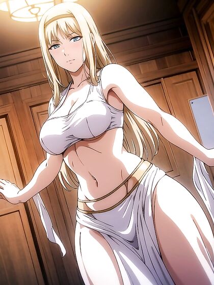 Mischievous Smile and Blush: Detailed Screencap of Mesh Belly Dancer Outfit Hentai