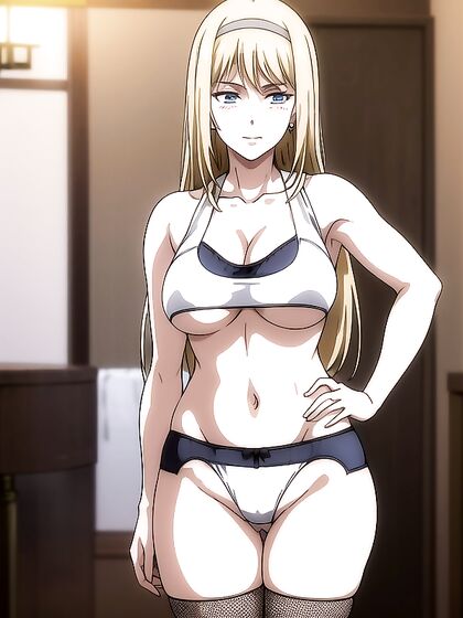 Blushing and Smirking: A Seductive Underboob Encounter in Hentai AIPorn