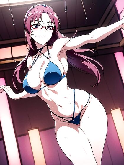 Blushing Mischievously With Wet Clothes and Hands on Hips in hentai AI Action