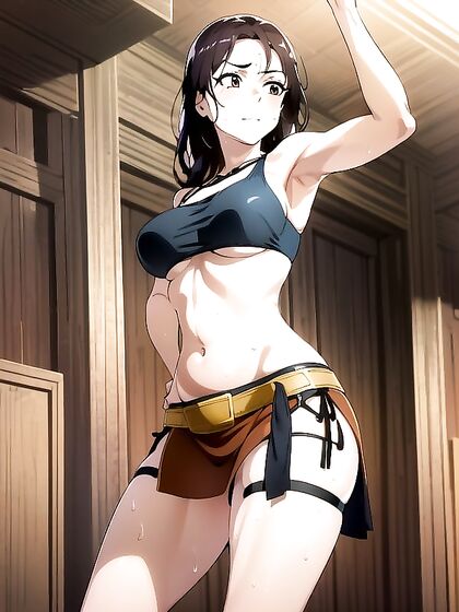 Teen 18+ with Pubic Hair Wearing a Thong in Steamy Hentai Action