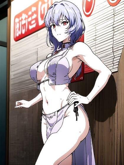 Rei Ayanami from Evangelion Strips Down to Her Bra for Explicit hentai Scenes
