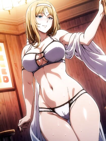 Ymir Fritz from Attack on Titan Dances Seductively in Wet Clothes for Horny hentai Fun