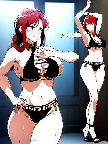 Belly Dancer at the Bar Teases with Hands on Hips in Steamy Hentai Action