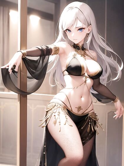Belly Dancer in Mesh Outfit Seduces with Sultry Dancing in HentaiErotica