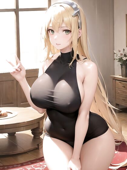 Busty Babe in Sports Bra Gets Wild in the Living Room for Steamy Hentai Action