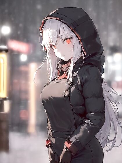Ghoul Aura Glows in Snowy City Lights: A Seductive Hentai Adventure