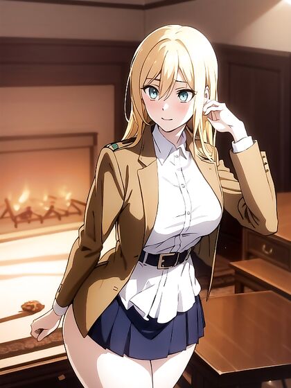 Historia from Attack on Titan Seductively Gazes at You in Steamy Hentai Action