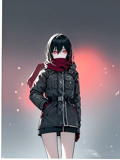 Snowflakes Fall Around Her in a Dimly Lit Tokyo Street at Night Hentai Fantasy