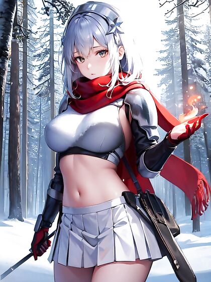 Aiz Wallenstein Tempts Fate in a Glowing Forest with Her White Pleated Skirt
