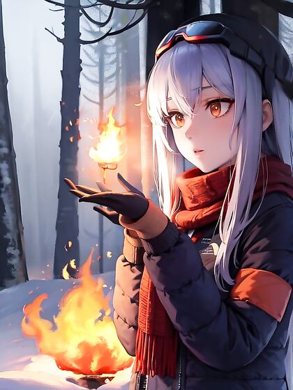 Holding Flaming Torches and Breathing into a Scarlet Scarf in the Enchanted Forest Hentai Scene