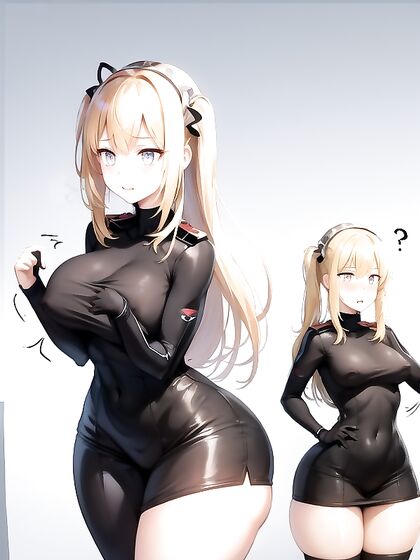 Military Cosplayer Gives Seductive Glances While Pleasing Herself in Hentai Action