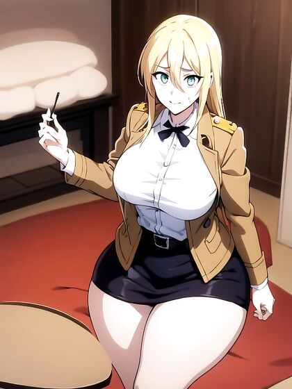 Historia from Attack on Titan Enjoying Intimate Moments in the Living Room Hentai