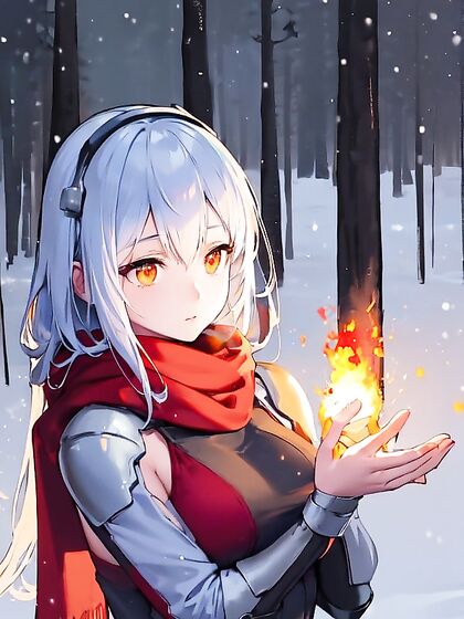 Snowy Adventure: Wearing Colorful Goggles andWarm Armor Amidst Glowing Blue Fireflies Hentai AI Porn