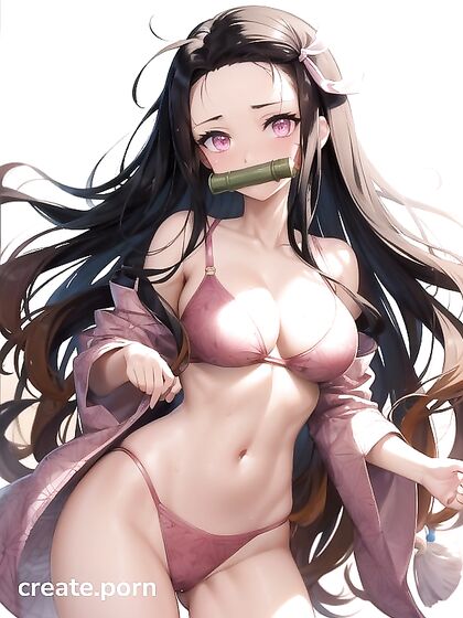 Nezuko from Demon Slayer Sweats It Out with Her Massive Breasts in Steamy Hentai Action