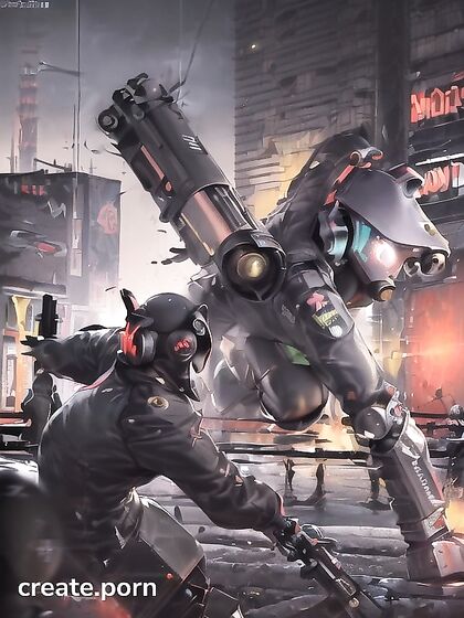 Rasty Battle Action with Bloody Sprays and a Huge Revolver Aimed at You Hentai