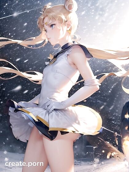 Sailor Moon Strikes a Pose in Seductive Standing Side View Hentai Scene