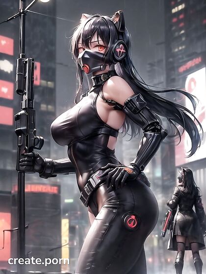 Cyberpunk Robot Girl 18+s in Shiny Boots Seduce the Night with Hentai Passion