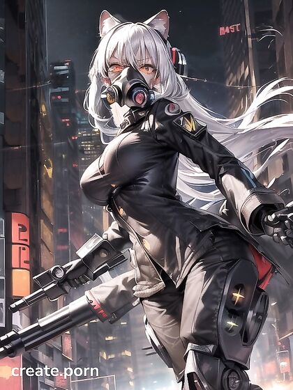 Cyberpunk Robot Girl 18+ Gets Ravaged by the Black Big Bad Wolf in Night City