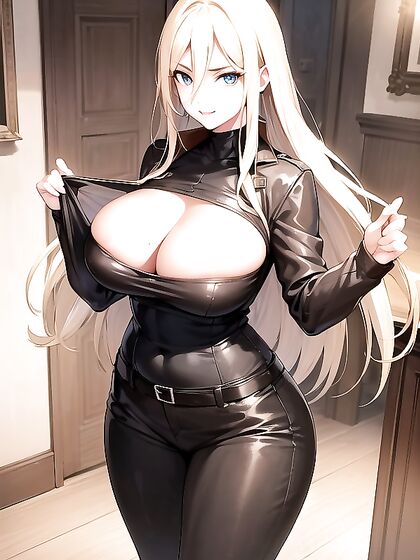 Thick-Thighed Beauty in Form-Fitting Outfit Delves into Seductive Hentai Pleasure