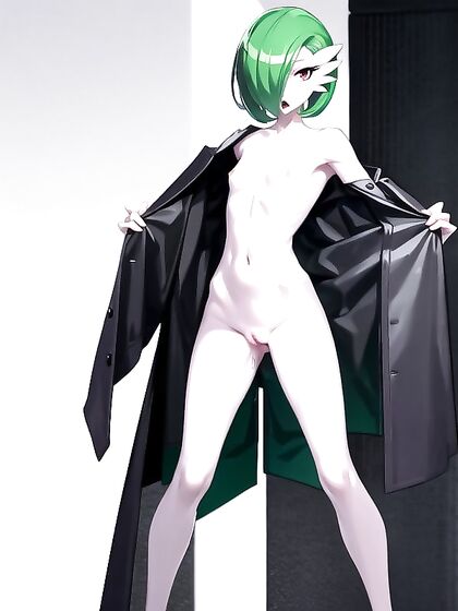 Gardevoir Shows Off in Her White Jacket for Exciting Exhibitionist Hentai Fun