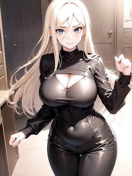 Blonde Beauty Stares at Camera for Ecstatic Hentai Pleasure