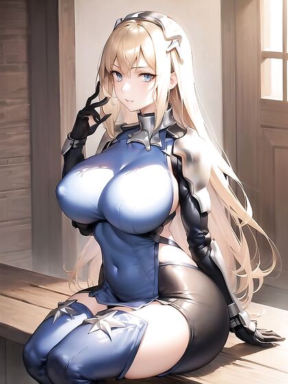 Blonde Bombshell with Massive Breasts Enjoying Happy Hentai Moments